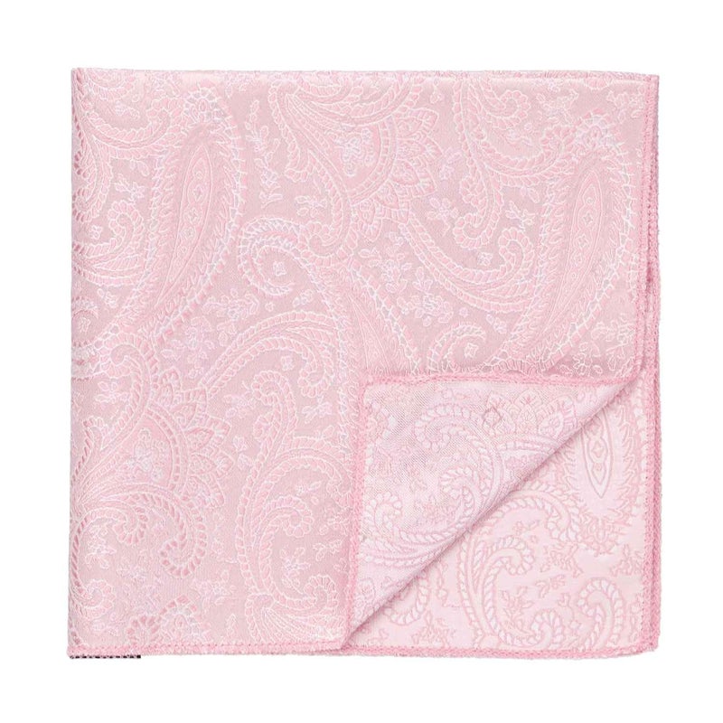 tiemart Pattern Pocket Square (Pale Pink Clara Paisley) - Image 3